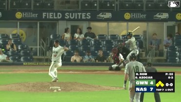 José Azócar out on a sacrifice fly to center fielder Luis Lara. Brett Wisely scores.