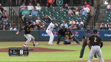 Matt Thaiss singles on a ground ball to right fielder Nelson Rada. Shay Whitcomb scores. Raynel Delgado to 3rd.