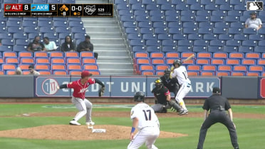 Jose Devers doubles (7) on a ground ball to right fielder Ivan Brethowr. Jacob Cozart scores. Ryan Cesarini to 3rd.