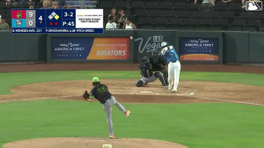 Joey Meneses triples (1) on a sharp line drive to center fielder Gilberto Celestino. Cade Marlowe scores.
