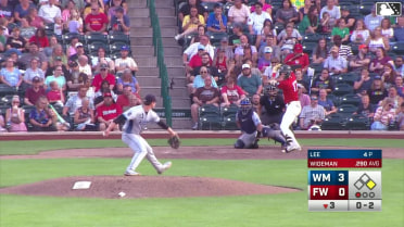 Ryan Wideman doubles (3) on a line drive to right fielder Roberto Campos. Justin DeCriscio scores.