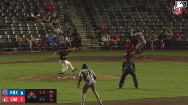 Andy Garriola singles on a ground ball to right fielder Shane Sasaki. Alex Ramírez scores.