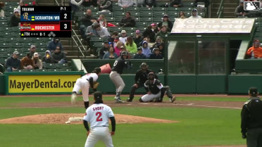 Seth Brown homers (1) on a fly ball to right field.