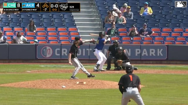 Ralphy Velazquez homers (7) on a fly ball to center field.