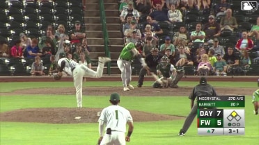 Ryan McCrystal singles on a ground ball to left fielder Dylan Grego. Alfredo Alcantara scores.
