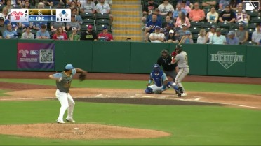 Alberto Rios triples (1) on a fly ball to center fielder Zach Ehrhard. Jose Siri scores.