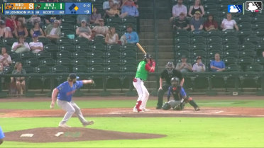 Connor Scott doubles (6) on a line drive to center fielder Cameron Leary. Daniel Vazquez scores.