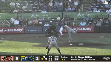 Gage Miller singles on a line drive to center fielder Lizandro Espinoza. Garret Forrester scores.