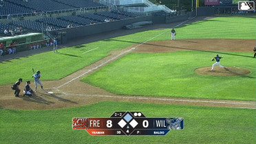 Colin Yeaman doubles (7) on a sharp line drive to left fielder Teo Banks. Braylin Tavera scores.