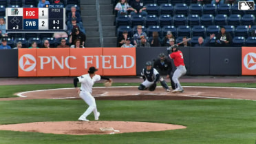 Dylan Crews strikes out on a foul tip.