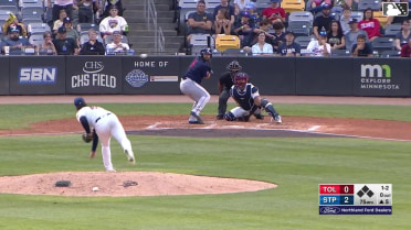 Cal Stevenson homers (8) on a fly ball to right field.