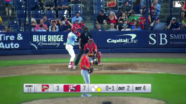 Caleb Ricketts doubles (1) on a fly ball to center fielder Nelly Taylor. Aroon Escobar scores.
