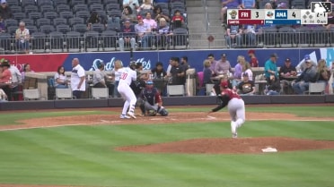 Manuel Pena homers (8) on a fly ball to right field.
