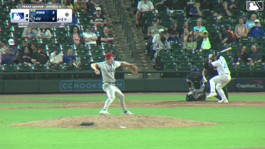 Trevor Austin homers (1) on a fly ball to left field. Will Bush scores.