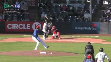 Carlos Gutierrez doubles (13) on a fly ball to left fielder J.R. Freethy. Dakota Jordan scores.