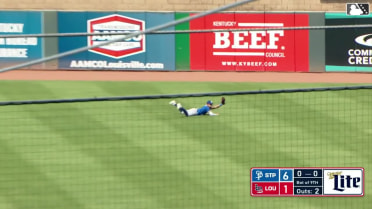 Will Holland lays out on a catch