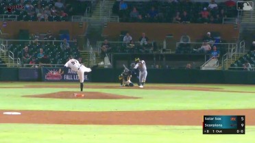 Davis Diaz singles on a fly ball to right fielder Nehomar Ochoa Jr. Miguel Useche scores.