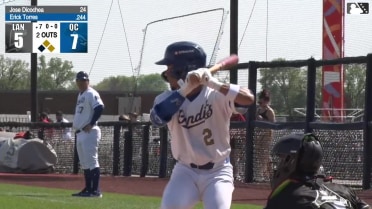 Tyriq Kemp triples (1) on a line drive to right fielder Nate Nankil. Austin Charles scores. Chris Brito scores.