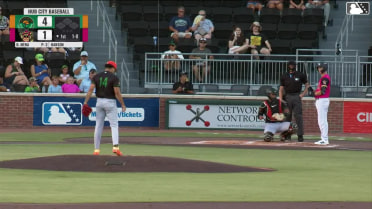 Casey Cook homers (1) on a fly ball to right center field.