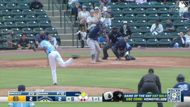 J.D. Gonzalez singles on a ground ball to center fielder Sean Gamble. Tom Poole scores.