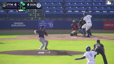 David Beckles doubles (3) on a fly ball to center fielder Byron Chourio. Juan Sanchez scores. Adam Hackenberg scores.