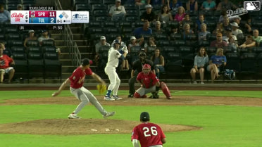 Chris Newell singles on a ground ball to center fielder Miguel Ugueto. Kyle Nevin scores.