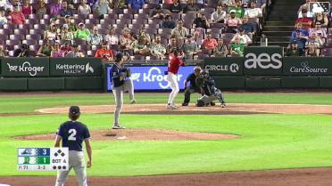 Tyson Lewis homers (7) on a fly ball to center field.