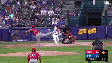 Carlos Mendoza singles on a line drive to right fielder Allan Castro. Jay Harry scores.