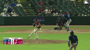 Jason Schiavone doubles (5) on a sharp line drive to left fielder Yeison Morrobel. Alberto Hernandez scores. Yamal Encarnacion scores.