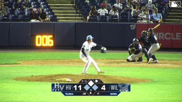 Enmanuel Tejeda out on a sacrifice fly to center fielder Yeremy Cabrera. Core Jackson scores.