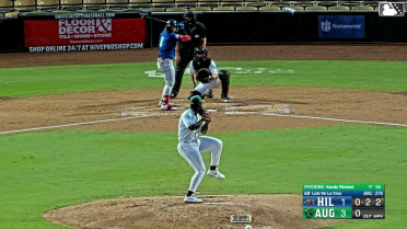 Luis De La Cruz strikes out swinging and Yeiferth Castillo caught stealing 2nd, catcher Austin Machado to shortstop Alex Lodise to catcher Austin Machado.