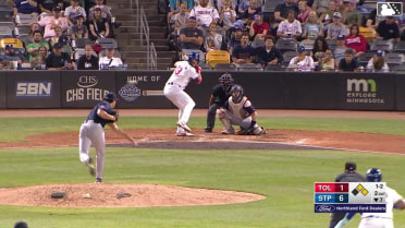 Matt Wallner singles on a sharp ground ball to left fielder Chris Meyers. Gabriel Gonzalez scores.