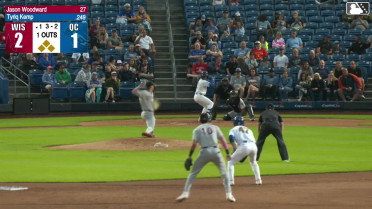 Tyriq Kemp out on a sacrifice fly to left fielder Tayden Hall. Ramon Ramirez scores.