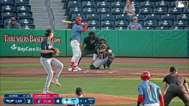 Nathan Humphreys singles on a line drive to center fielder Jesus Pinto. Alirio Ferrebus scores. Nathan Humphreys out at 2nd on the throw, center fielder Jesus Pinto to shortstop Jordan Yost.