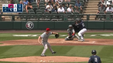 Miguel Palma homers (9) on a fly ball to left field. Jackson Castillo scores.