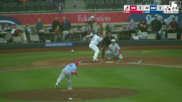 Gavin Logan homers (1) on a fly ball to center field. Danny Serretti scores.