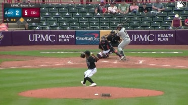 Jaison Chourio singles on a ground ball to right fielder Andrew Sojka. Alex Mooney scores.