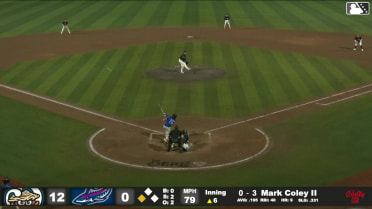 Mark Coley II doubles (6) on a line drive to left fielder Max Williams. Daniel Dickinson scores.