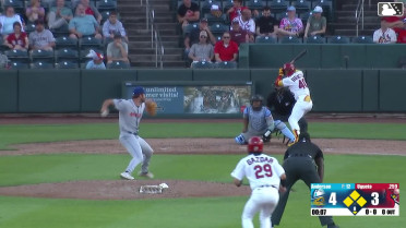 Miguel Ugueto singles on a line drive to left fielder Manuel Pena. Dakota Harris scores. Jon Jon Gazdar to 3rd. Rainiel Rodriguez to 2nd.
