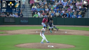 Filippo Di Turi doubles (4) on a sharp line drive to right fielder Eli Lovich. Pedro Ibarguen scores.