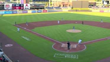 Maui Ahuna doubles (8) on a fly ball to left fielder JT Schwartz. Jonah Cox scores.