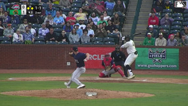 Tony Blanco Jr. singles on a soft ground ball to third baseman Freili Encarnacion. Easton Carmichael scores. Axiel Plaz to 2nd.
