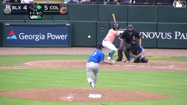 Luke Waddell singles on a ground ball to left fielder Mike Boeve. Lizandro Espinoza scores.