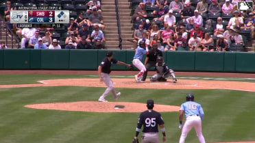 Dayan Frias singles on a line drive to center fielder Duke Ellis. CJ Kayfus scores. Angel Genao scores.