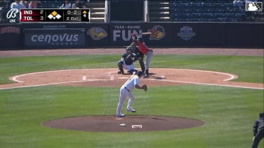 Brant Hurter records his seventh strikeout