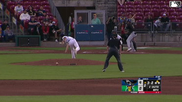 Austin Charles singles on a ground ball to right fielder Miguel Briceno. Ramon Ramirez scores.