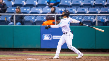 Carlos Jimenez homers (6) on a fly ball to center field.