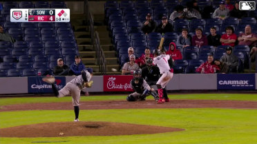 Diego Velasquez singles on a line drive to left fielder Garrett Martin. Aeverson Arteaga scores. Adrián Sugastey to 3rd.