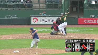 Jared Sprague-Lott grounds into a double play, third baseman Eduardo Guerrero to second baseman Jose D. Hernandez to first baseman Cameron Decker. Justin Riemer out at 2nd. Jared Sprague-Lott out at 1st.
