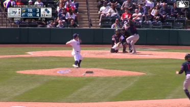 Tyler Gentry grounds into a double play, shortstop Milan Tolentino to second baseman Juan Brito to first baseman Nolan Jones. Gage Workman out at 2nd. Tyler Gentry out at 1st.